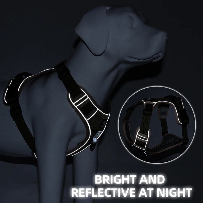 Dog Harness Reflective Midium Large Dogs Tactical Vest Big 1680D Waterproof Oxford Cloth Dog Harnesses Pet Accessoires Supplies