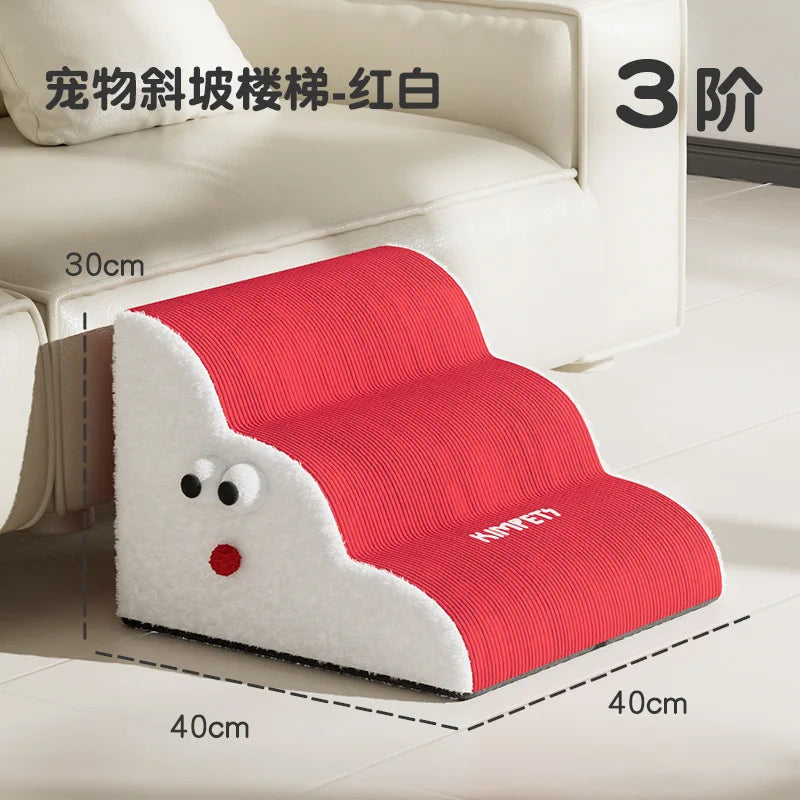 Pet 2/3 Step Stair Dog/Cat Ramp Ladder Memory Foam Sponge Dogs Sofa Removable and Washable Training Pet Ramp Stairs Pet Supplies
