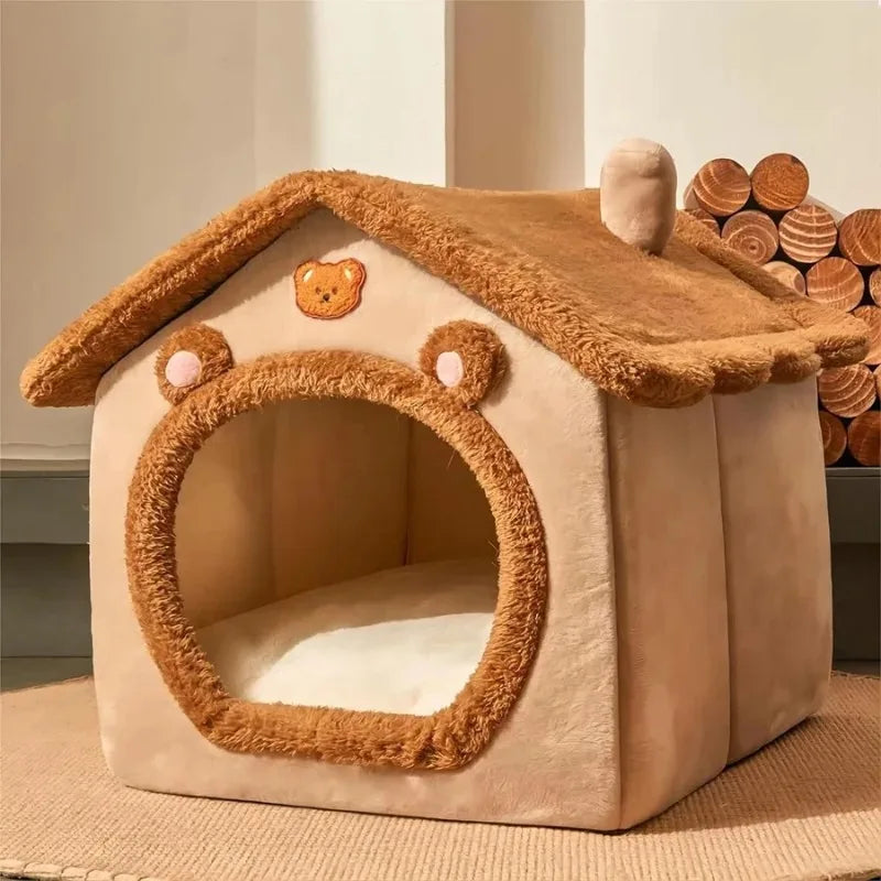 NEW Four seasons cat nest in winter warm closed dog house seat cushion removable dog bed creative soft winter warm cat nest
