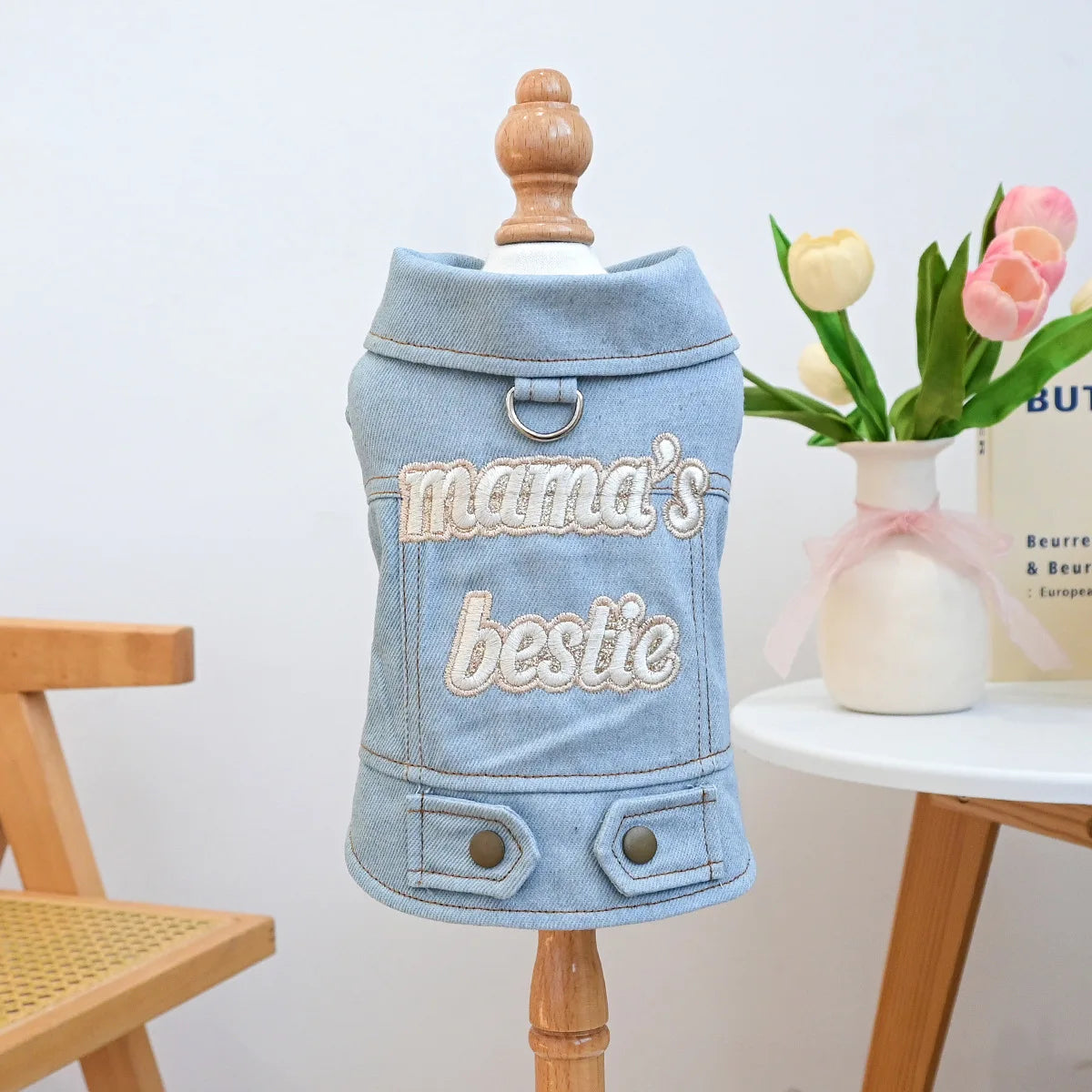 Denim Doggie Pet Jacket Sleeveless Vest Jeans Coat Autumn Spring Wear Apparel For Small Medium Dog XS XL Cat Puppy Clothes Goods