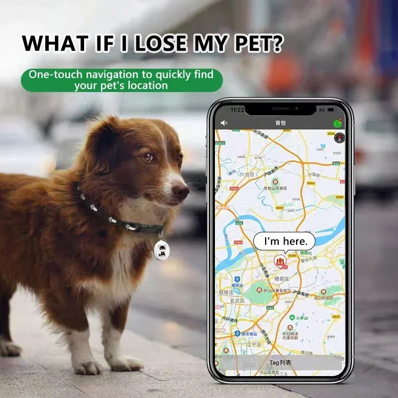 New AirTag Dog Collar Tracker, Anti-Lost GPS Mini Smart Pet Locator, Find My Pet Bluetooth Activity Tracker for Dogs Cats