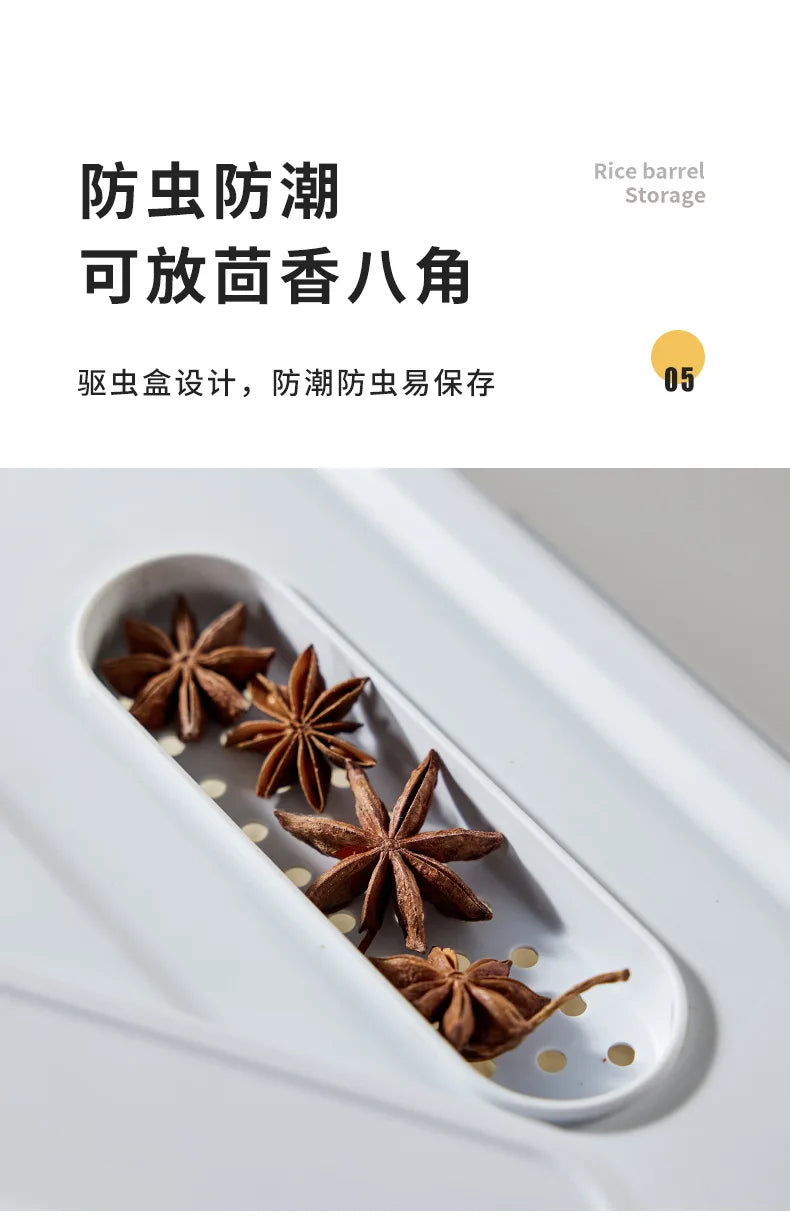 7.5kgs Plastic Rice Storage bucket Grain Dispenser Container Kitchen Organizer Pet Cat Dog Food Storage Bin Barrel Box With Lid