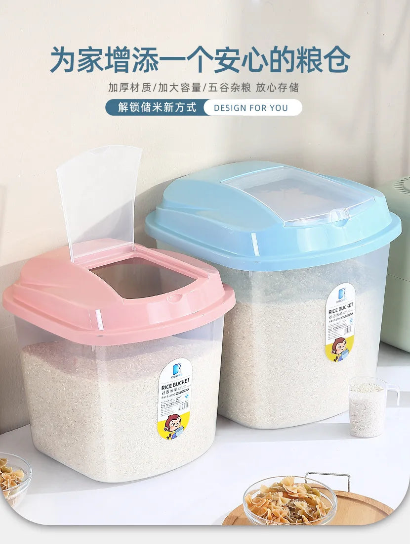 Rice Storage Container 25kg Airtight Dog Pet Dry Grain Rice Food Storage Containers With Insect-resistant Lid Large