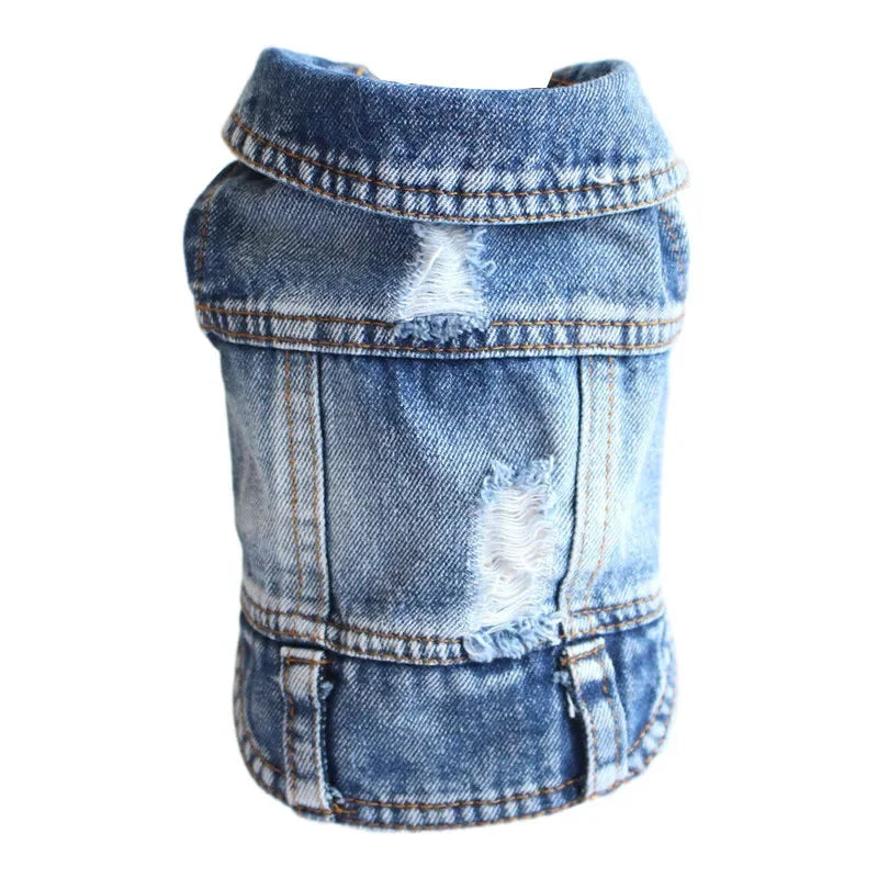 Pets Dogs Jeans Coat Jacket Towable Denim Vest Cat Puppy Spring/Autumn Clothes Apparel