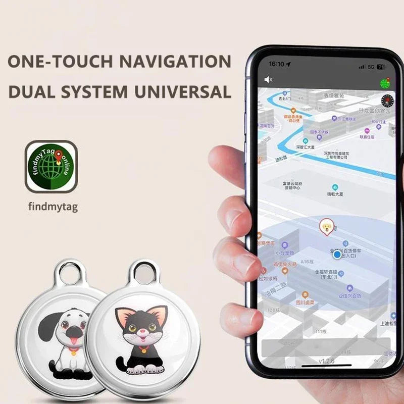 New AirTag Dog Collar Tracker, Anti-Lost GPS Mini Smart Pet Locator, Find My Pet Bluetooth Activity Tracker for Dogs Cats