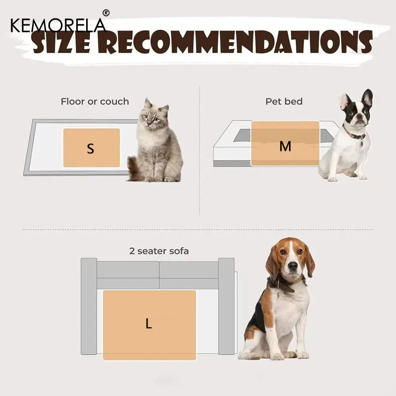 KEMORELA 3PCS Blankets Super Soft Fluffy Premium Fleece Pet Blanket Flannel Throw for Dog Puppy Cat Paw Brown Pink White