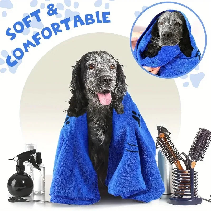 Dog Towel Drying Dog Cat Pet Towel Puppy Microfiber Quick-drying Dog Claw Bath Towel Pet Bath Products Absorbent Medium Dogs