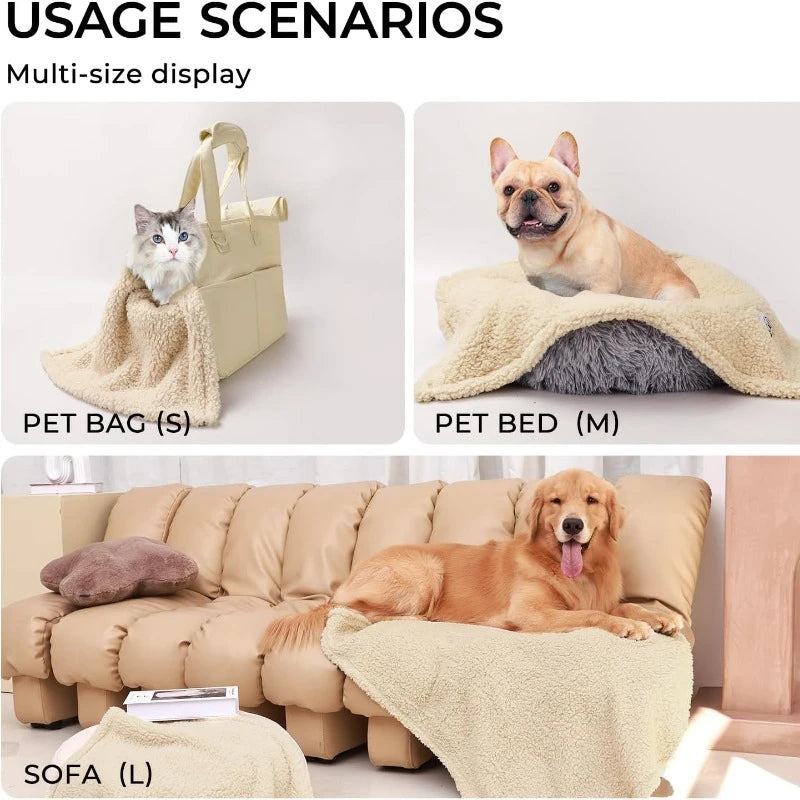 Calming Blankets Fluffy Soft Sherpa Premium Fleece Pet Blanket Dog Puppy Cat Mats for Sofa Bed Couch Furniture Protector Cover