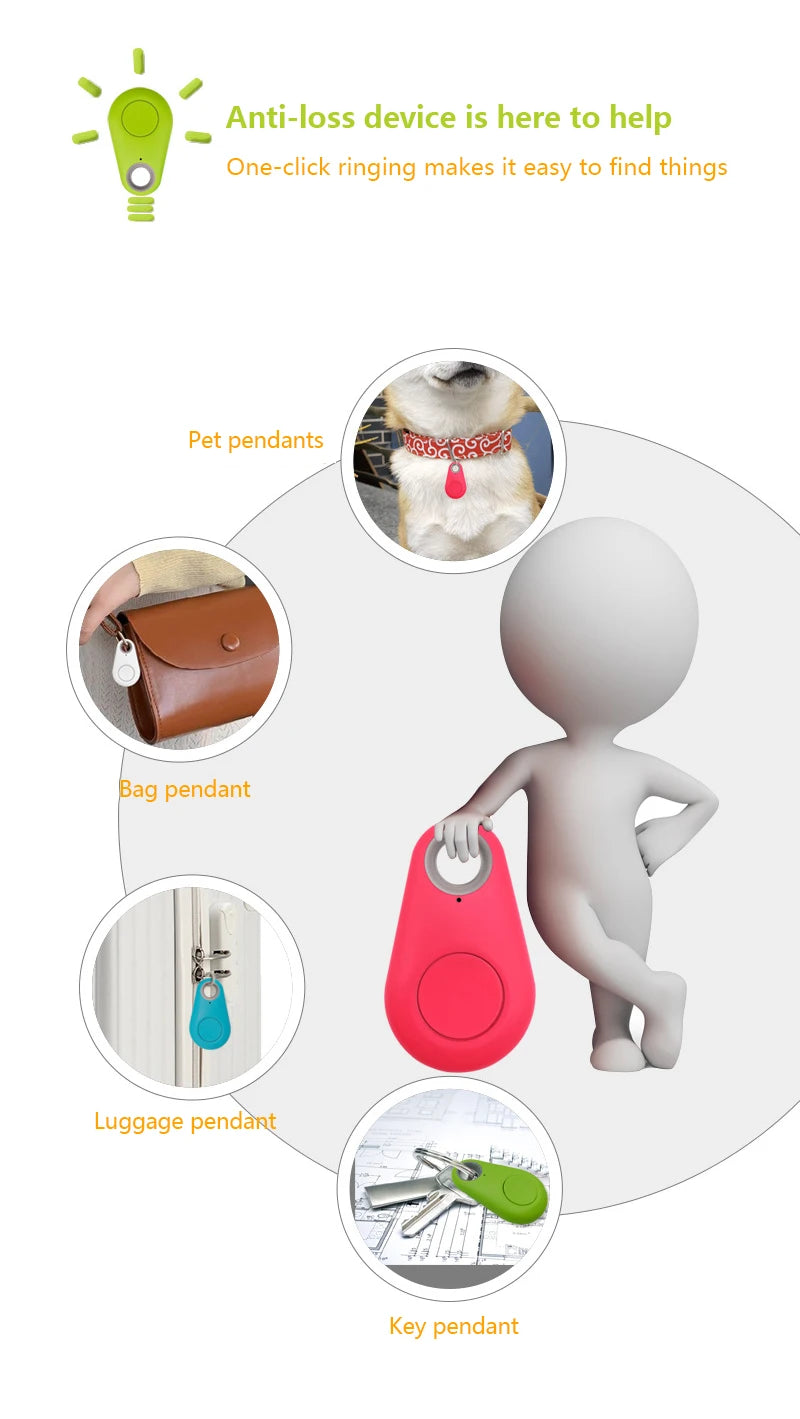 Bluetooth 5.0 Anti-lost Pet Finder Ios/android Locator Cat And Dog Mobile Wallet Child Safety Two-way Alarm Key Tracker