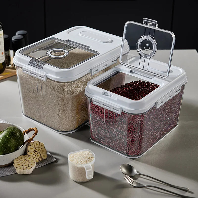 7.5kgs Plastic Rice Storage bucket Grain Dispenser Container Kitchen Organizer Pet Cat Dog Food Storage Bin Barrel Box With Lid
