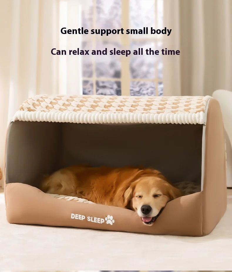 Autumn and Winter Dog Thousand Birds Grid Drawer Dog Kennel Large Dog Large Dog Kennel Deep Sleep Cat Kennel Pet Kennel