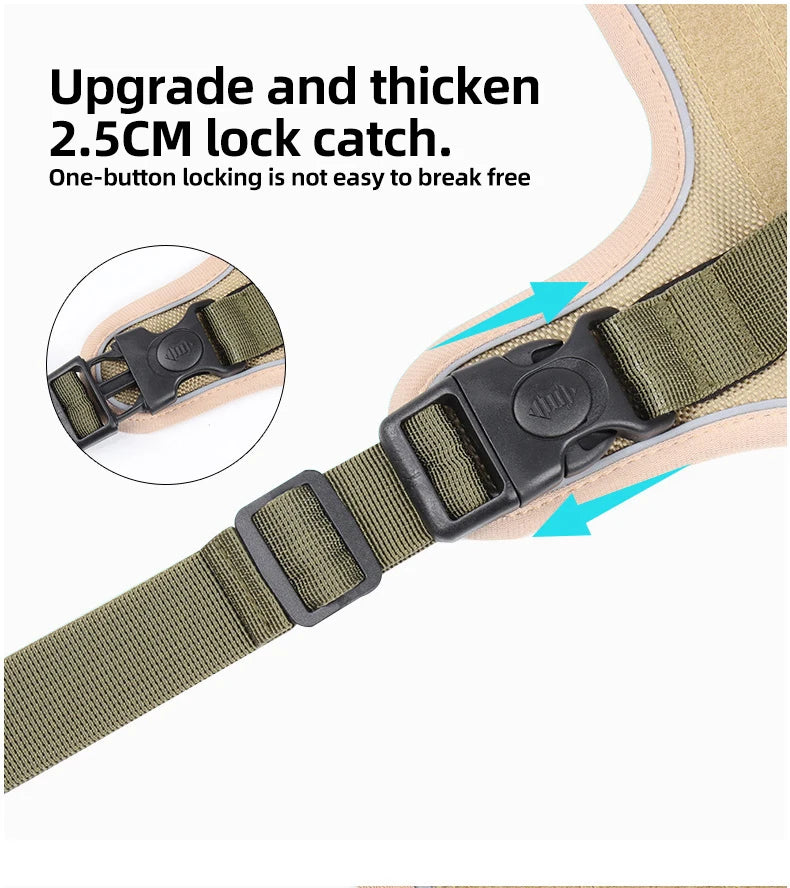 Dog Harness Reflective Midium Large Dogs Tactical Vest Big 1680D Waterproof Oxford Cloth Dog Harnesses Pet Accessoires Supplies