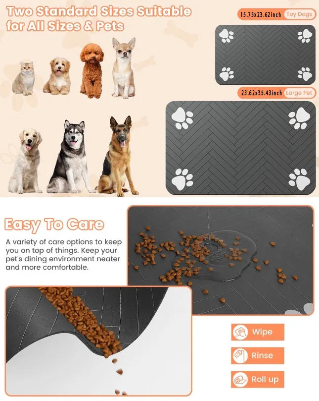 VIKAMA Pet Floor Mat Diatom Mud Waterproof Mat Dog House Dirt Resistant Easy Care Mat Pet Feeding Splash Proof Leak Proof Mat