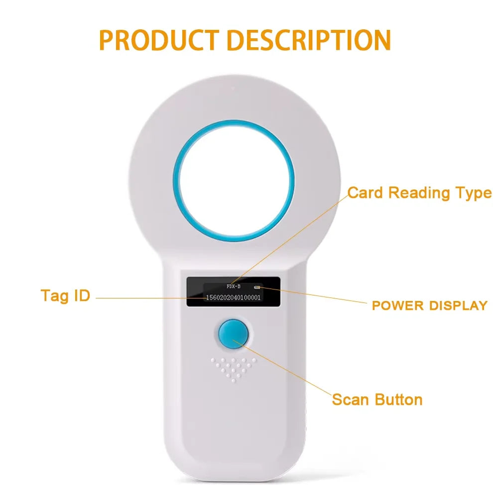 Bluetooth Microchip Reader Chip Portable OLED Pet Scanner 134.2khz Pet iD Scanner For Rabbit Cattle Cat Dog