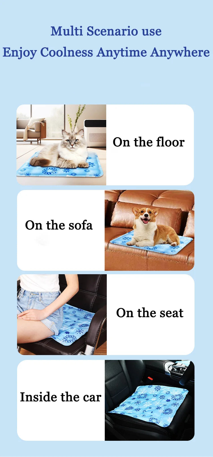 Dog Cooling Mat Summer Pet Cold Bed Extra Large For Small Big Dogs Pet Accessories Cat Durable Blanket Sofa Cat Ice Pad Blanket