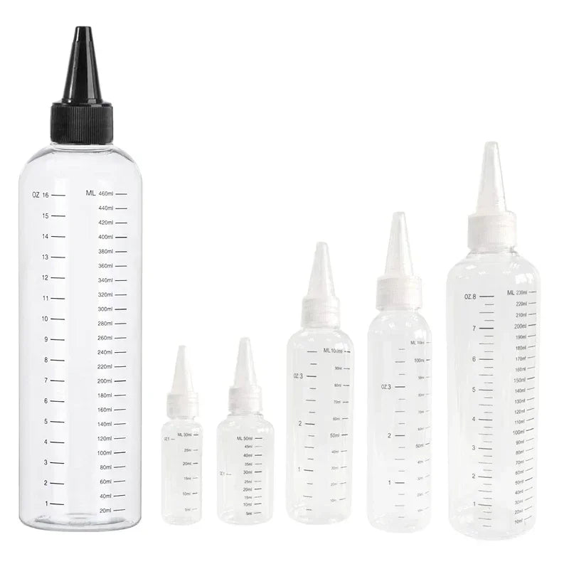 5Pcs 30/60/100/120/250/500ml PET Plastic Ink Bottles Empty Dropper Bottles With Screw-On Lids Squeezable Liquid Oil Container