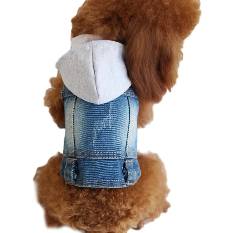 Pets Dogs Jeans Coat Jacket Towable Denim Vest Cat Puppy Spring/Autumn Clothes Apparel