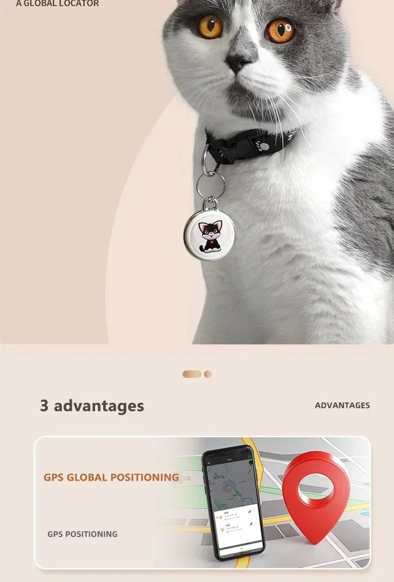 New AirTag Dog Collar Tracker, Anti-Lost GPS Mini Smart Pet Locator, Find My Pet Bluetooth Activity Tracker for Dogs Cats