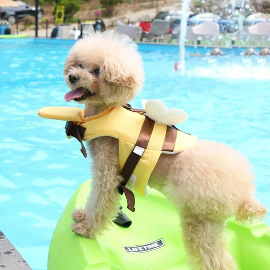 2025 Summer Dog Swimsuit & Life Jacket - Cute Bee Swim Vest, Waterproof Pet Safety Harness for Pool/Beach, Puppy Swimwear