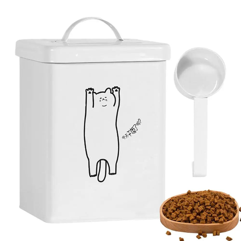 Dog Food Storage Container 5L Waterproof Snack Storage Bin With Lid And Spoon Food Grade Kitchen Storage Accessories With Handle