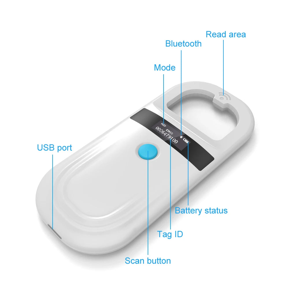 Pet ID Chip Digital Scanner USB RFID Dog Cat Animal Handheld 134.2KHz Identification Tag Card Reader Chip