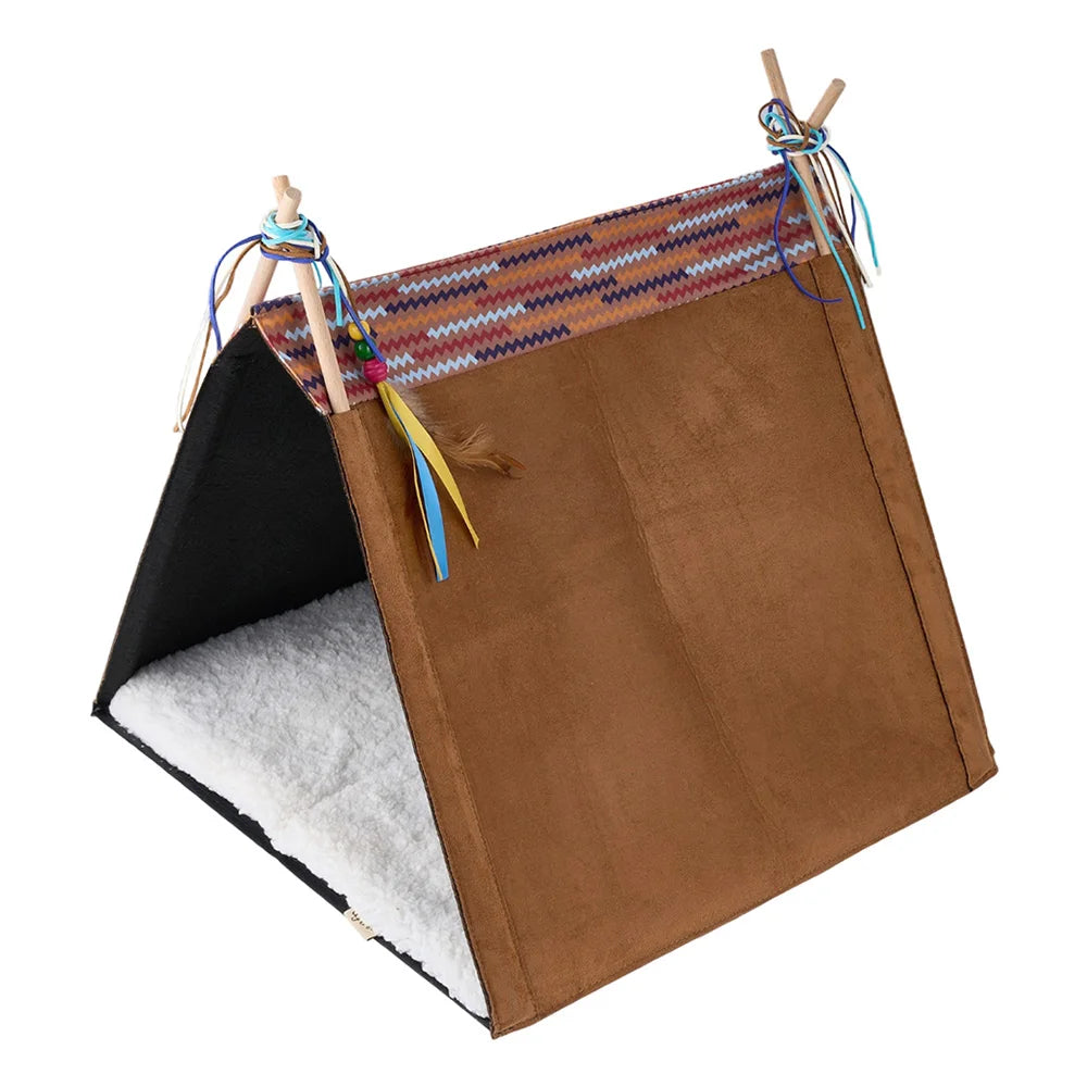 Tieker Pet Tent Cat Bed Dog House with Removable Mat Easy to Wash, Portable Dog Bed Pet Tent