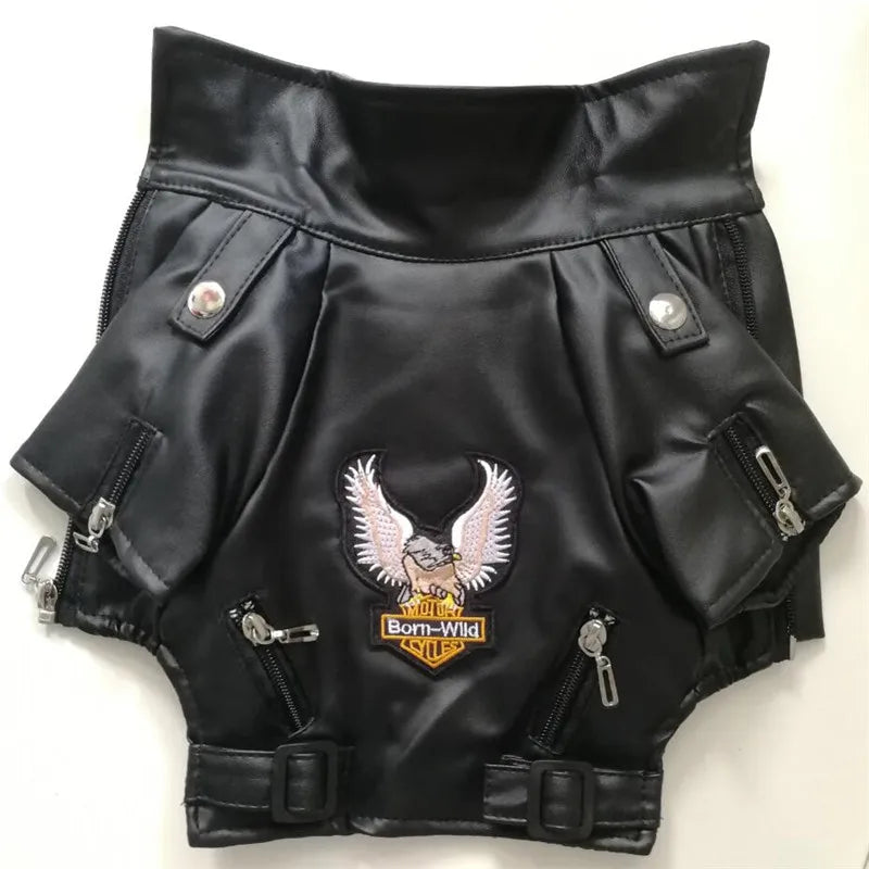 Glorious Eagle Pattern Dog Coat PU Leather Jacket Soft Waterproof Outdoor Puppy Outerwear Fashion Clothes For Small Pet(XXS-XXL)