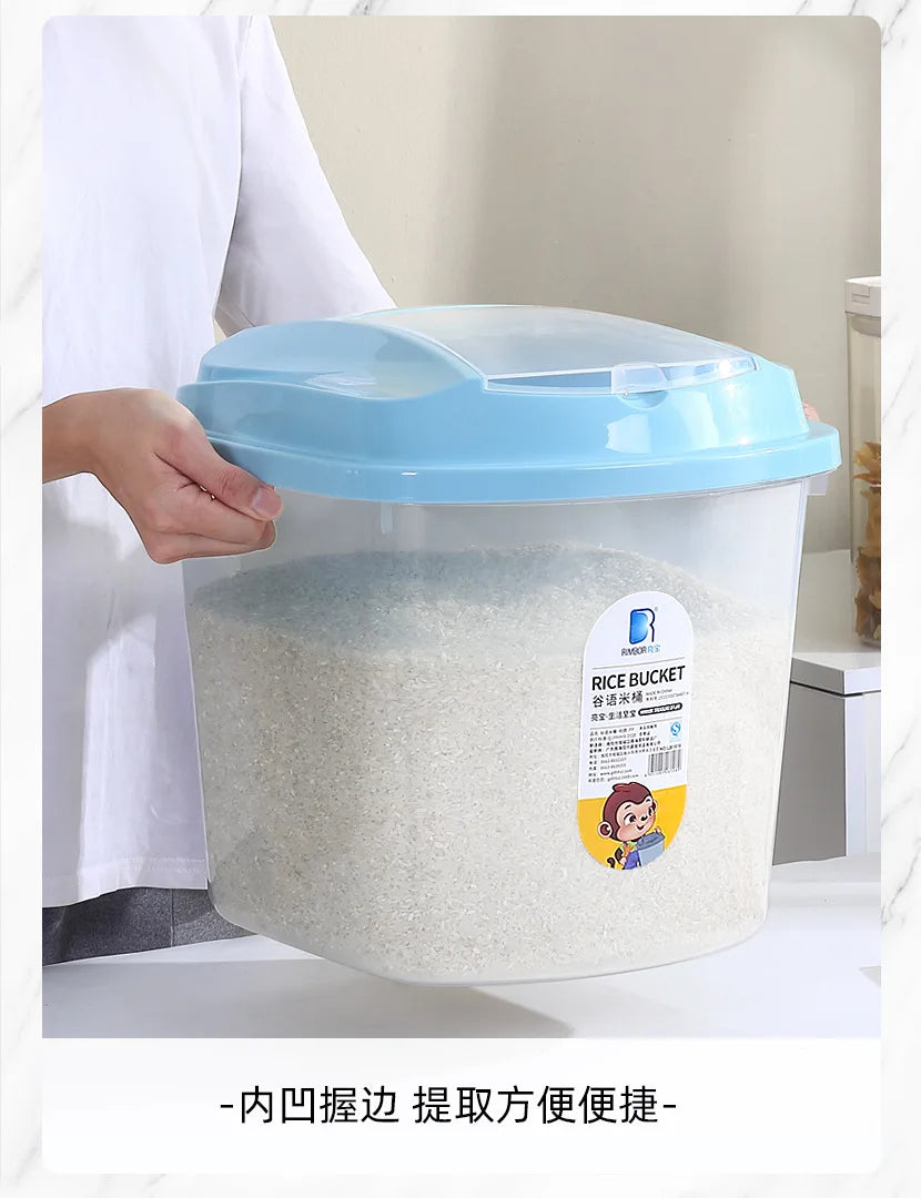 Rice Storage Container 25kg Airtight Dog Pet Dry Grain Rice Food Storage Containers With Insect-resistant Lid Large