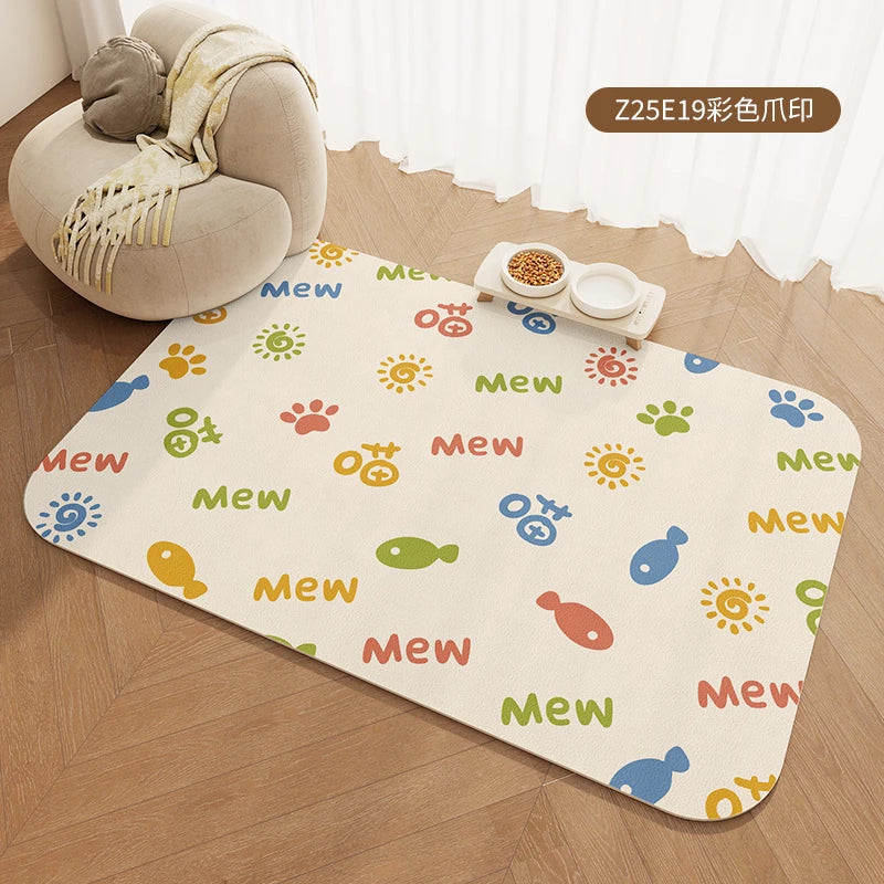 VIKAMA Pet Floor Mat Waterproof Urine-Proof Leaved-In Dog Mat Pvc Dog Cage Enclosure Mat Cat Litter Non-Slip Place Mat For Cat