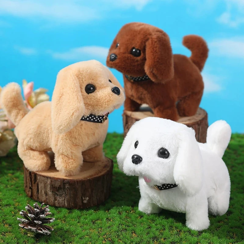 Children's Plush Toy Dog Puppy Rabbit Electronic Pet Small Golden Retriever St. Bernard  Bark Walk Nod Christmas Gift 3+