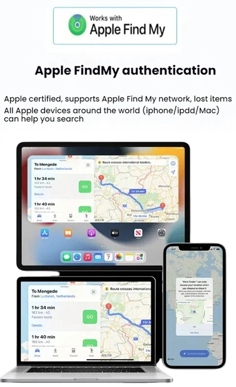 Smart Bluetooth GPS Tracker Tag Compatible with Apple Find My App for Pet Luggage Earbud Finder Wireless Tracking Device