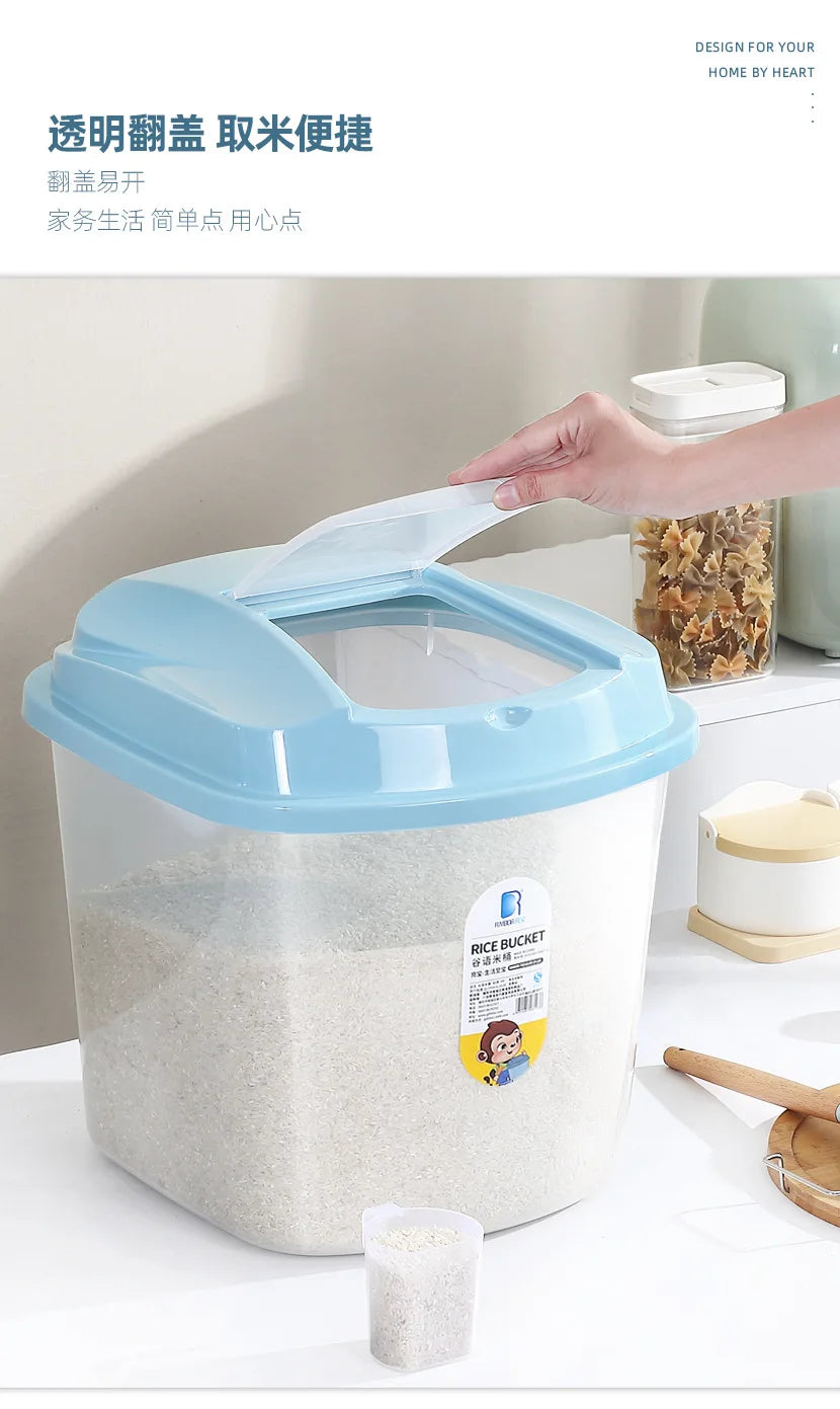 Rice Storage Container 25kg Airtight Dog Pet Dry Grain Rice Food Storage Containers With Insect-resistant Lid Large