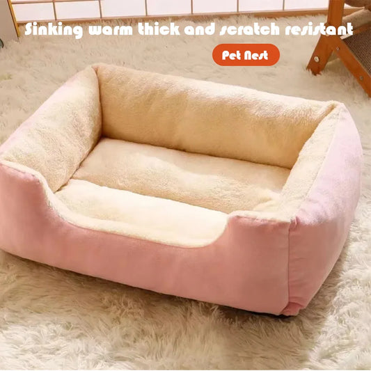 Pet Nest Color Square Soft Warm House for Four season universal Resistant to dirt and cold Special for pets of different sizes