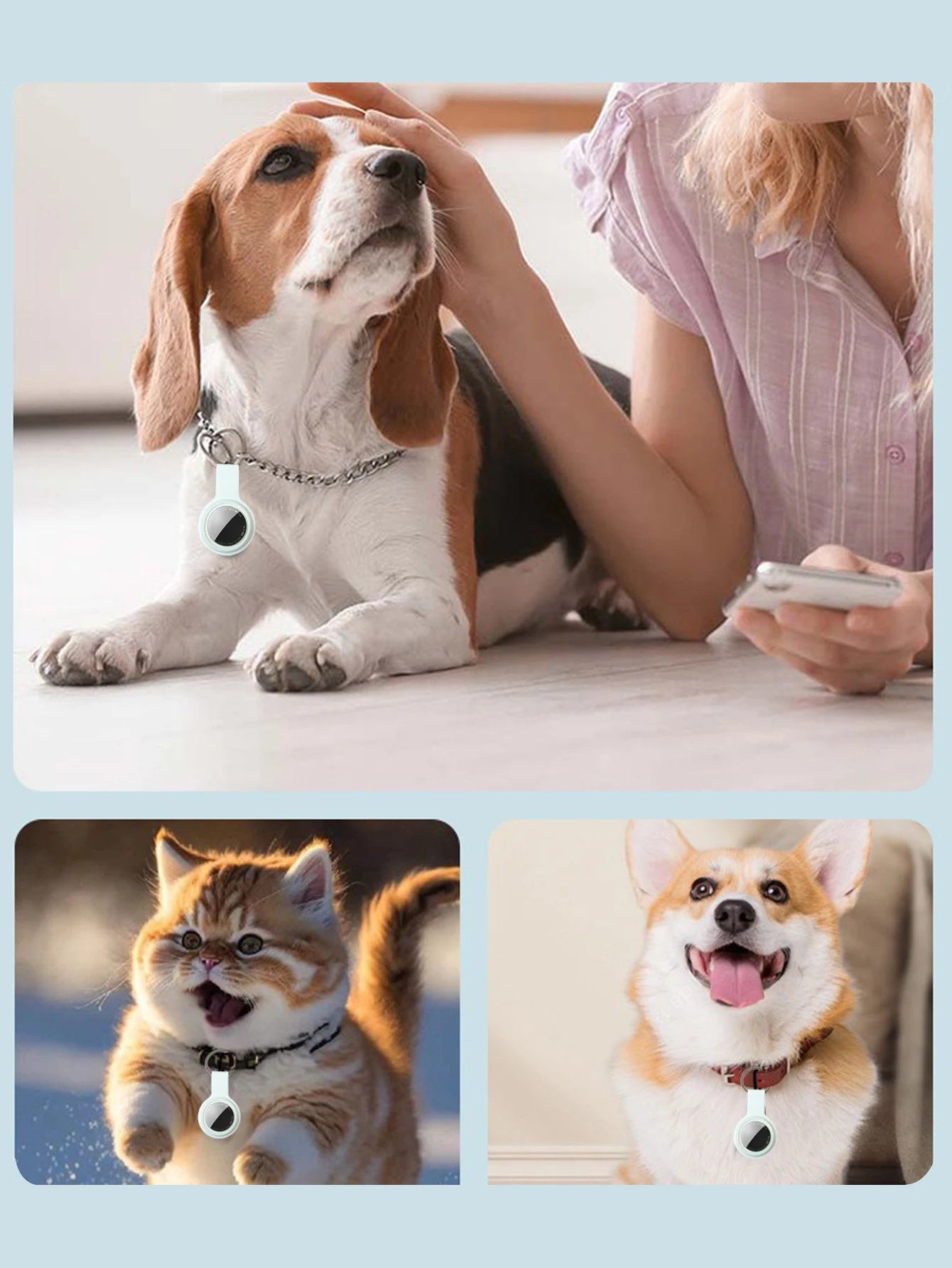 Pet Smart Locator Bluetooth Loss Prevention for Cat GPS Location Tracker for Dog for Android and iPhone Includes Protective Case