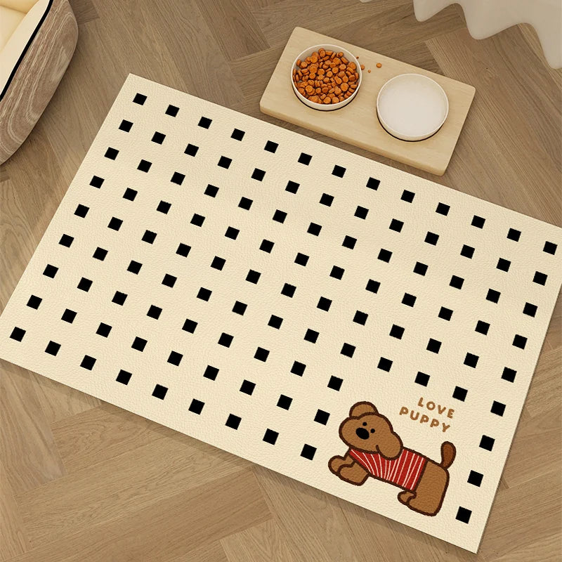 VIKAMA Pet Diatom Mud Mat For Cats And Dogs Feed Leakproof Splash Pad For Pets Drink Bowl Non-Slip Easy To Manage Floor Mat