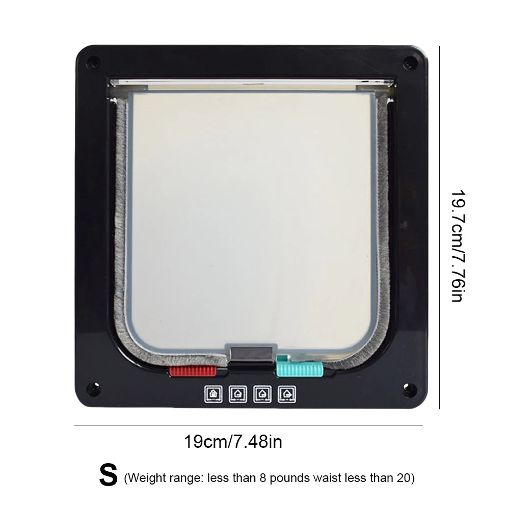 Dog Cat Kitten Flap Puppy Kitten Safety In&out Pet Door with 4 Way Security Lock Door Pet Doors Sliding Door Safety Pet Door