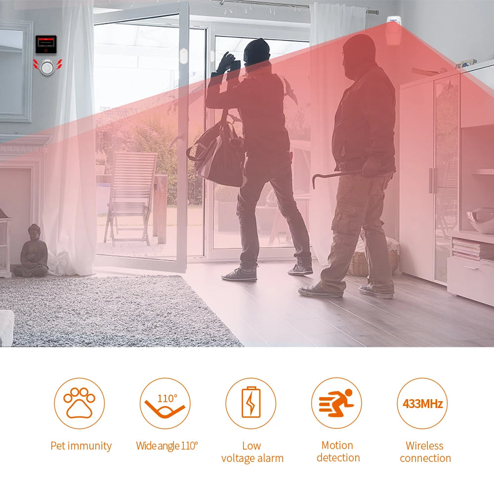 Staniot Smart Wireless PIR Motion Detector Human Body Infrared Home Security Burglar Alarm Sensor 433Mhz For Anti-Theft Panel