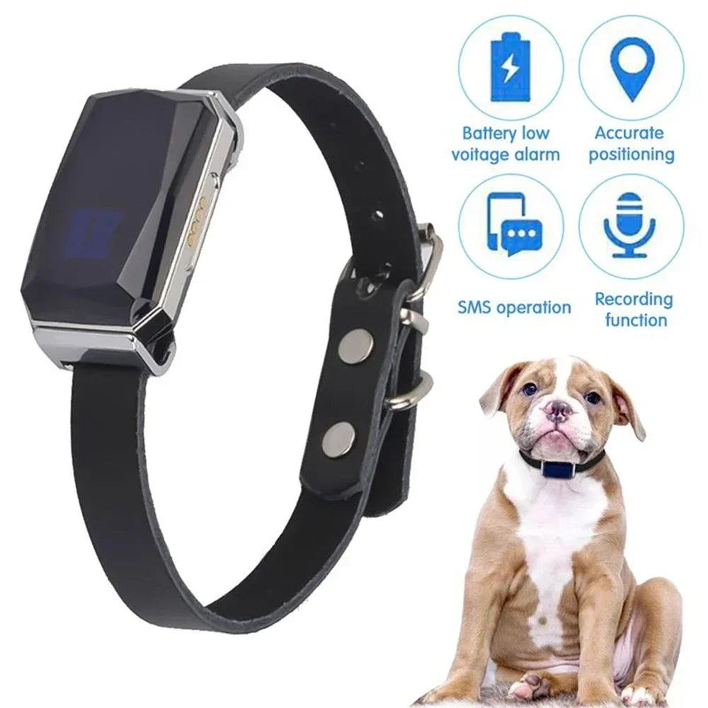 Smart GPS Pet Tracker Collar Real-Time Tracking 5m Accuracy IP67 Waterproof 10-Day Battery Geofence Alerts Dogs Cats Positioning