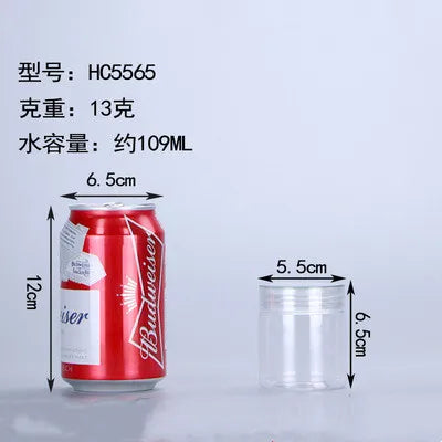 Wholesale 50pcs/pack Empty Plastic Clear Cosmetic Jars PET Food Jar Makeup Container With plastic lid Food Cans Seal Cans