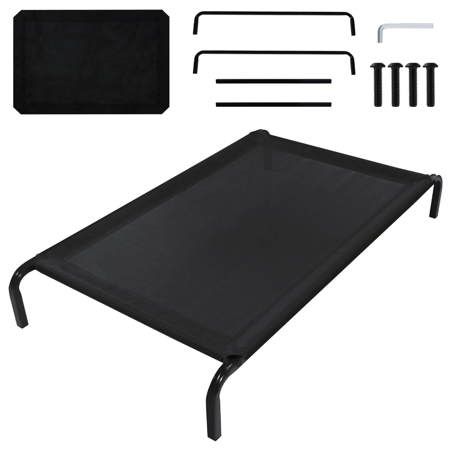 BRIEFNESS Waterproof Elevated Dog Bed with Non-Slip Feet, Breathable Mesh Washable Indoor/Outdoor Pet Sofa Bed for Camping Cats