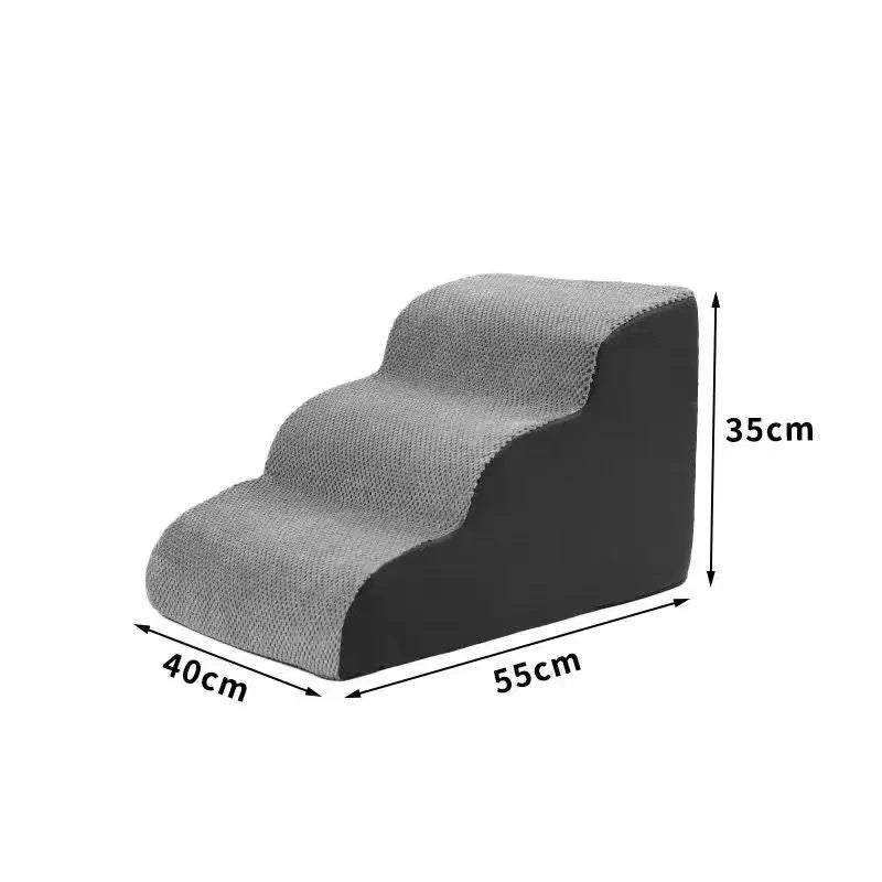 Pet 2/3 Step Dog Stair Cat Pet Ramp Ladder Washable Non Slip Removable Memory Foam Pet Products Ramp for Dog Pet Stairs for Dogs