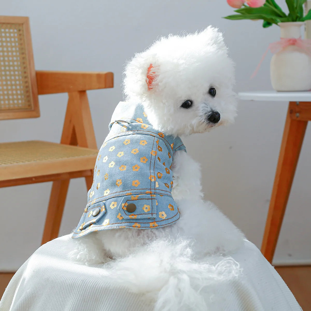 Denim Doggie Pet Jacket Sleeveless Vest Jeans Coat Autumn Spring Wear Apparel For Small Medium Dog XS XL Cat Puppy Clothes Goods