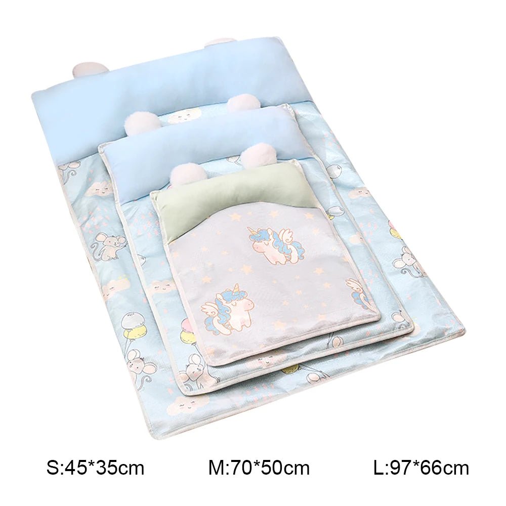 Summer Cooling Pet Mat – Ice Silk Dog Cat Bed Breathable Anti-Slip Cushion for Hot Weather, Washable Comfort for Small Medium