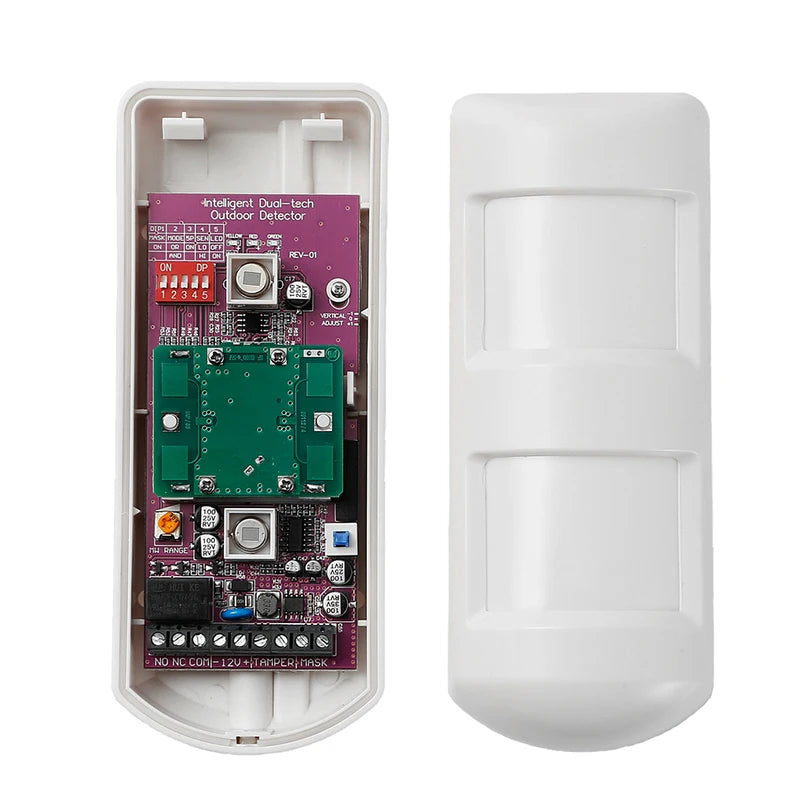 Outdoor Waterproof Microwave PIR Motion Sensor Wire Pet Immune Infrared Detector 2 PIR 1 MW for Home Alarm System Protection