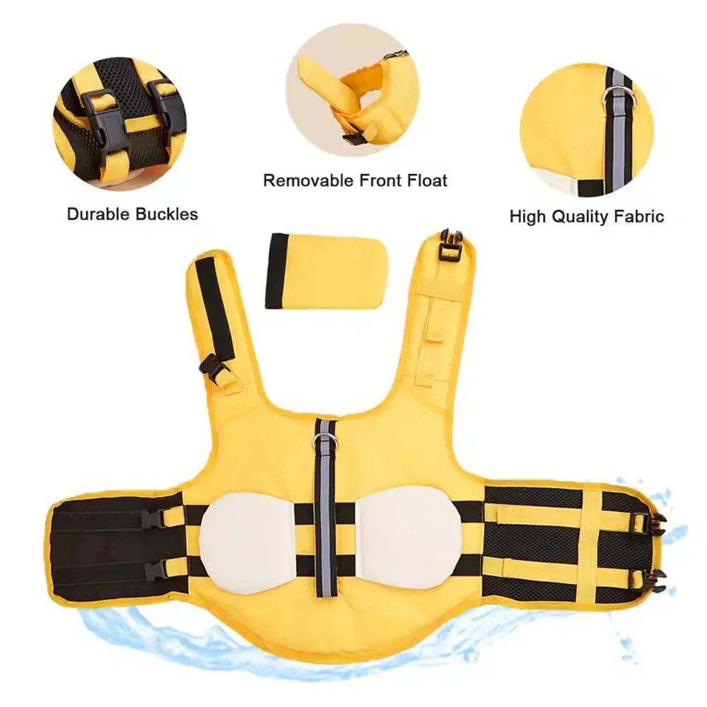 Cartoon Puppy Life Vest Jacket with Rescue Handle Summer Small Dog Swimwear Puppy Life Jacket Safety Swimming Suit Pet Supplies