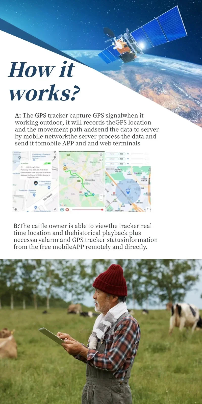 H502 GPS Pet Tracker Quality Intelligent Waterproof  Solar Energy Electronic Cattle Sheep Positioning Locator Android Compatible