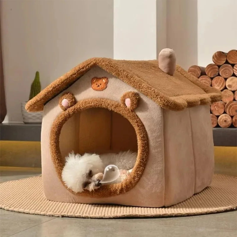 NEW Four seasons cat nest in winter warm closed dog house seat cushion removable dog bed creative soft winter warm cat nest