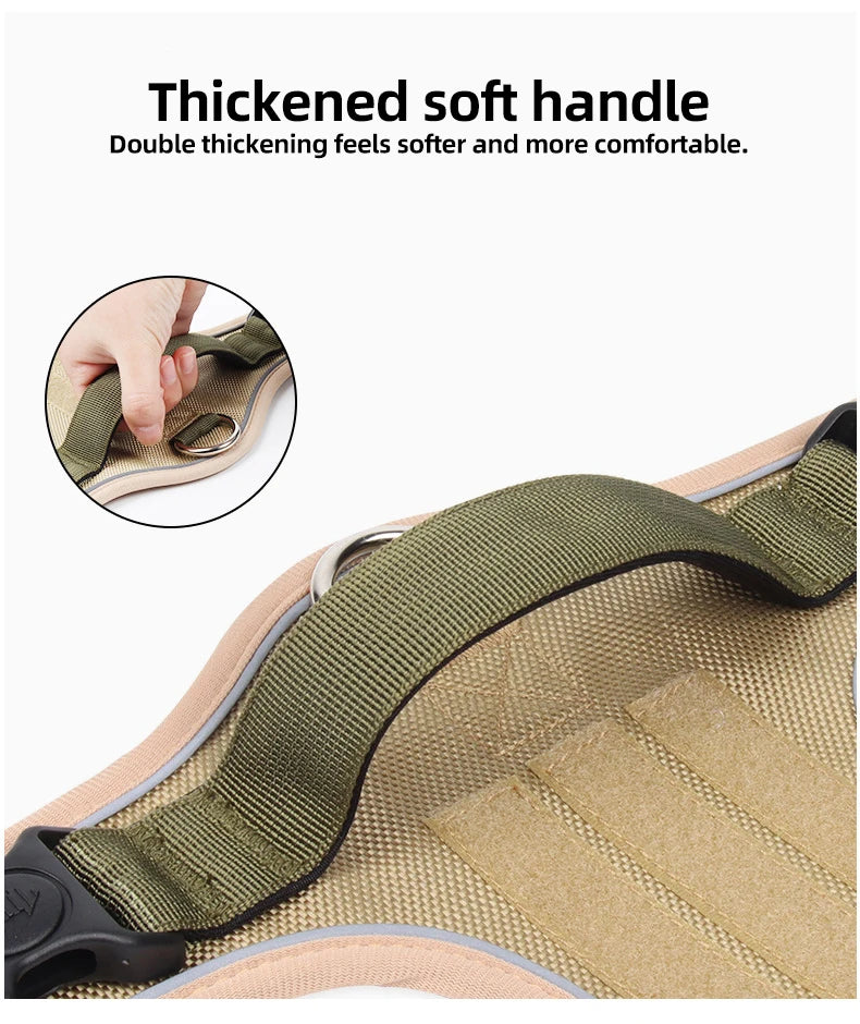 Dog Harness Reflective Midium Large Dogs Tactical Vest Big 1680D Waterproof Oxford Cloth Dog Harnesses Pet Accessoires Supplies