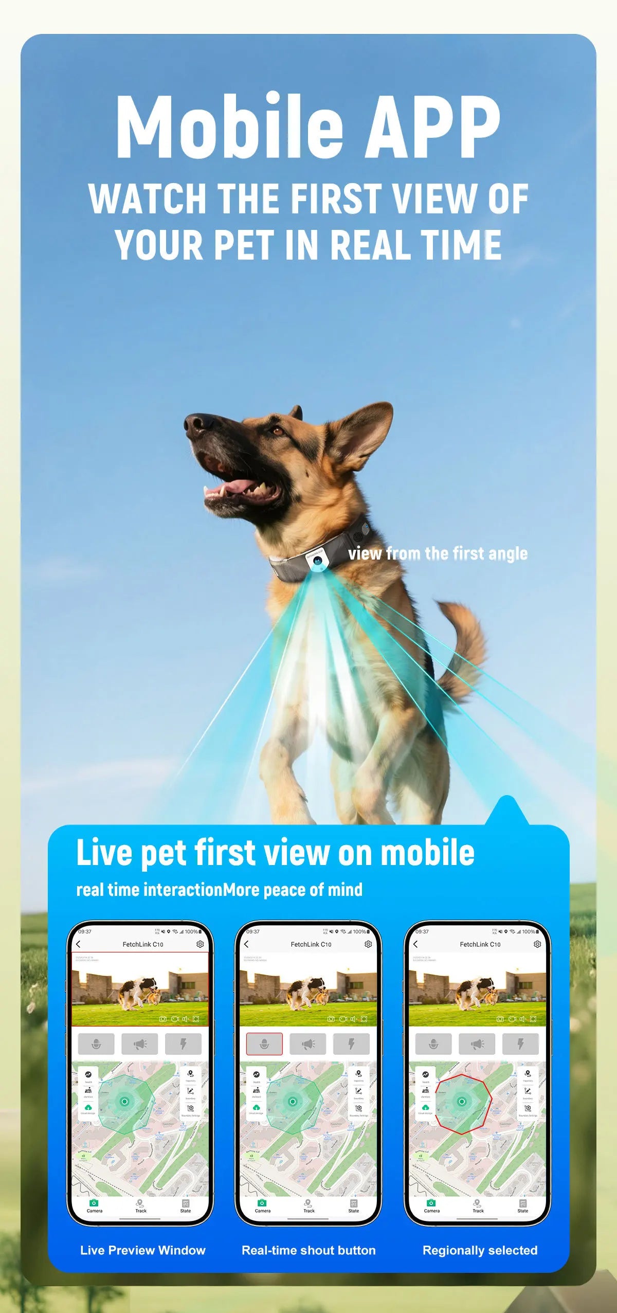 Intelligent Pet Collar GPS Tracker Meter-Level GPS Locator Electronic Fence APP Trajectory Monitoring Dog Trainer with 2K Camera