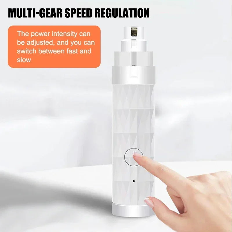 Rechargeable Dog Nail Grinder with Light 2-Speed Pet Nail Trimmers for Large Dogs Electric Cat Nail Clippers Pet Supplies